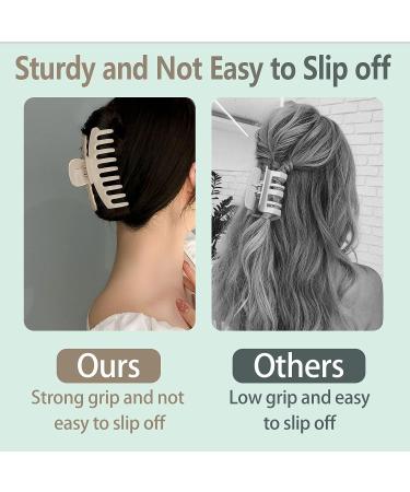 Large Hair Claw Clips 8 PCS for Women & Girls - Strong 4.3 Inches Big Hair Clips in Neutral Cream, Beige, Dark Brown, Black - Buy Online on GoSupps.com