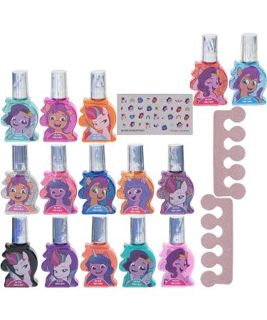 Townley Girl My Little Pony Peel-Off Nail Polish Set for Girls - Non-Toxic, Water Based, Glittery & Opaque Colors with Toe Spacers & Stickers - Buy Online on GoSupps.com