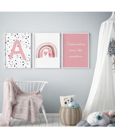 Pompom Prints Set - Rainbow Nursery Decor for Girls Bedroom - Scandi Boho Style - Playroom Wall Art (5x7 Inch, Set of 3) - Buy Online on GoSupps.com