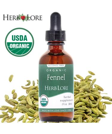 Herb Lore Organic Fennel Seed Tincture - Soothes Gas & Bloating - Lactation Support Supplement - 2 fl oz 2 Fl Oz (Pack of 1) - Buy Online on GoSupps.com