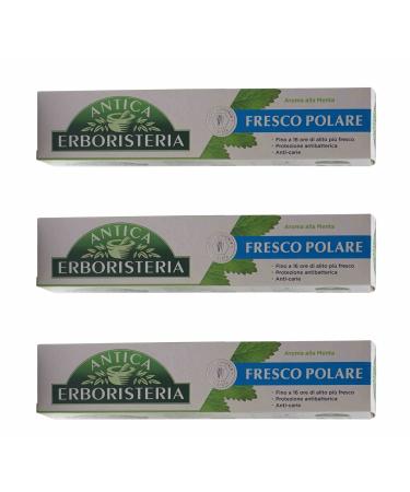 "Fresco Polare" Refreshing Toothpaste - 2.5 Fluid Ounces (75ml) Tubes (Pack of 3) Italian Import