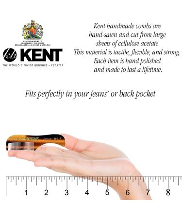 KENT 81T Freddie Handmade Beard Mustache Comb - Extra Small | Pocket Size Fine Toothed Comb for Facial Hair Grooming - Tortoiseshell - Buy Online on GoSupps.com
