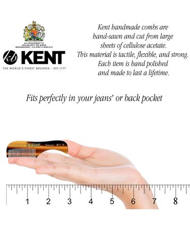 Kent A 81T Pocket Comb & Beard Comb for Mustache and Beard - Fine Tooth Comb for Grooming - Travel Kit for Beard Care - Buy Online on GoSupps.com