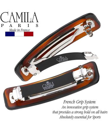 Camila Paris CP3018 3 Inch French Hair Barrette Clip for Girls - Tortoise Shell - Strong Hold Grip Hair Clips for Women - Made in France - Durable Styling Hair Accessories - Buy Online on GoSupps.com