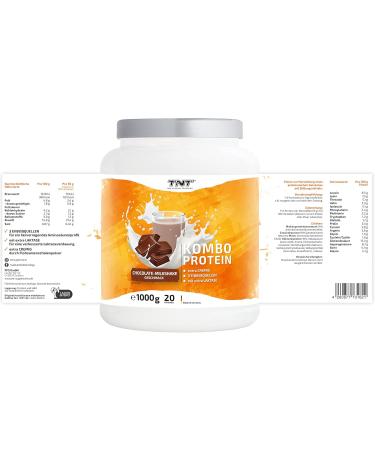 TNT KOMBO Protein Powder (1000g) - Extra Creamy Chocolate-Milk Blend with 3 Protein Sources & Lactase for Optimal Digestion - International Shipping Available - Buy Online on GoSupps.com