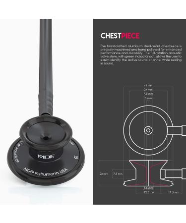 MDF Acoustica Deluxe Dual Head Stethoscope | Lightweight | Free Parts for Life | Lifetime Warranty | All Black (BlackOut) - Buy Online on GoSupps.com