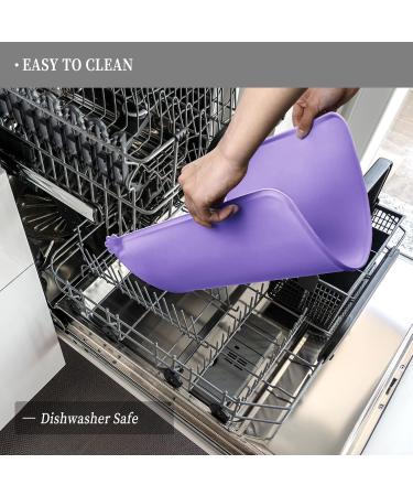 Reopet Silicone Pet Feed Mat - Waterproof Dog & Cat Space Mat with Elevated Edges - 53 x 37 cm Lilac - Ideal for Dogs & Cats - Buy Online on GoSupps.com
