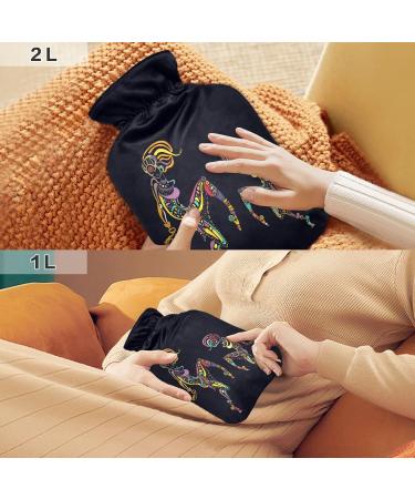 African Woman Hot Water Bottle with Cover - 1L BPA Free Small Hot Water Bag for Pain Relief Headaches Neck & Shoulders - Buy Online on GoSupps.com
