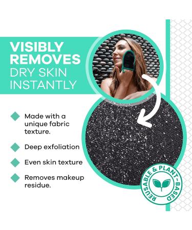 Dermasuri Deep Exfoliating Face and Body Scrub Mitt - Best Skincare Kit for Women & Men - Gentle Facial Exfoliation Tool - Buy Online on GoSupps.com