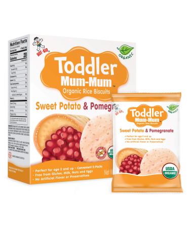 Hot Kid Toddler Mum-Mum Organic Rice Biscuits Sweet Potato & Pomegranate 12 Packs 2.12 oz (60 g)