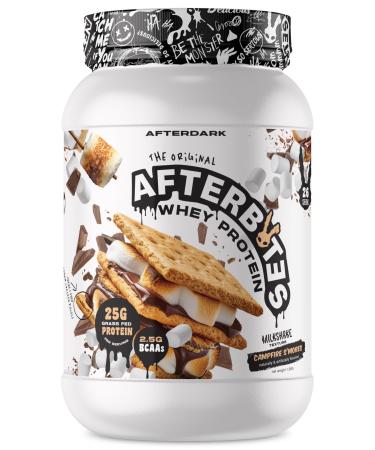 AFTERDARK AfterBites Whey Protein Powder 25g Protein 4.5g BCAA s Easy Dissolving No Artificial Colors or Fillers Isolate Protein USA Made 26 Servings Campfire Smores
