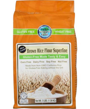 Authentic Foods Superfine Brown Rice Flour - 3lb - Buy Online on GoSupps.com
