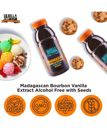 Vanilla Mart Madagascan Bourbon Vanilla Extract Alcohol-Free with Seeds (250ml) - Buy Online on GoSupps.com