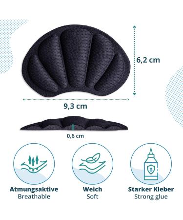 Sulpo Heel Cushion Set - 4 Pairs of Sponge Heel Pillows for Protection & Comfort - Shoe Repair Heel Protectors for Oversized Shoes - Black - Buy Online on GoSupps.com