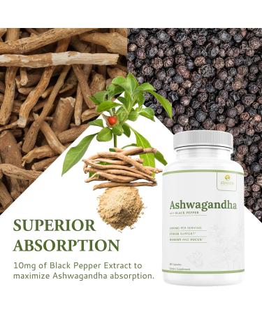 Zenith Vitality Ashwagandha 1300mg Capsules Stress Relief & Cortisol Support Immune & Energy Boost Mental Clarity Herbal Adaptogen Supplement 60 Count - Buy Online on GoSupps.com