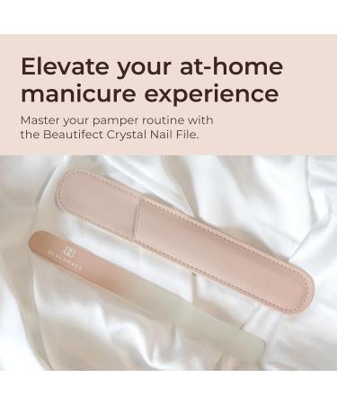 Beautifect Crystal Nail File - Glass Nail File with Precision-Filling & Durable Tempered Glass - with Vegan Leather Storage Pouch - Glass File for Natural Nails and Manicures - Buy Online on GoSupps.com