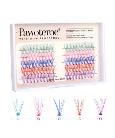 Colored Cluster Lashes Individual Lashes DIY Eyelash Extension 5 Colors Lash Clusters Eyelash 14mm Curl Lash Extension 100pcs Clusters False Lashes Set Pack by Pawotence (Color-Mix-14mm) COLORFUL - Buy Online on GoSupps.com