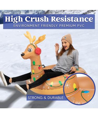 JOYIN 47 Inflatable Snow Tube for Kids and Adults - Heavy-Duty Sledding Fun with Reindeer Design - Buy Online on GoSupps.com