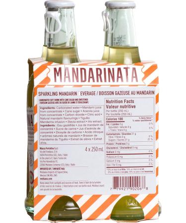 Niasca Portofino Mandarinata Sparkling Mandarin Soda Glass Bottle 250 ml (4 Count) - Buy Online on GoSupps.com
