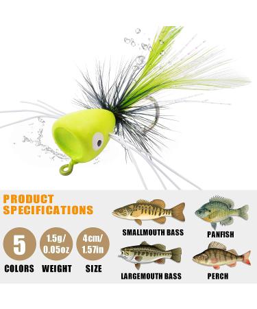 12pcs Colorful Fly Fishing Poppers for Bass, Trout, Salmon - Freshwater Topwater Lures with Hooks - White Assortment - Buy Online on GoSupps.com