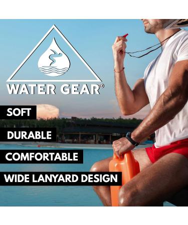 Water Gear Pull-Away Lanyard | Strong & Durable for Keys and Whistles | Water Lifeguards' Essential Accessory | Black Red - Buy Online on GoSupps.com