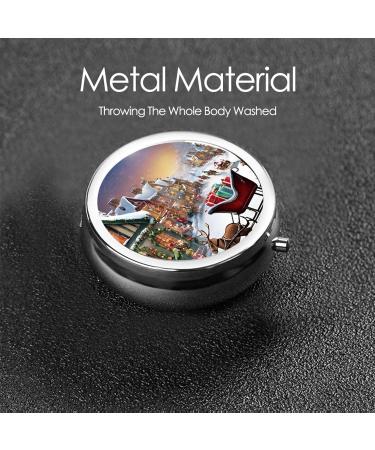 Christmas Village Mini Pill Box | 3 Compartment Travel Organizer | Portable Medicine Case for Home & Office - Buy Online on GoSupps.com