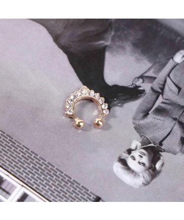 Boho Crystal Ear Cuff Earrings | Gold CZ Pave Conch & Rhinestone Hoops | Non-Pierced Jewelry for Women & Girls - Buy Online on GoSupps.com