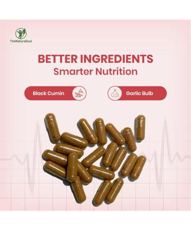 TheNaturaSoul TNS Black Seed & Garlic Capsules - 500mg Herbal Formula for Daily Vitality & Stamina Support - Black Cumin Seed Extract + Garlic Bulb - Wellness Supplement for Men & Women - 60 Capsules - Buy Online on GoSupps.com