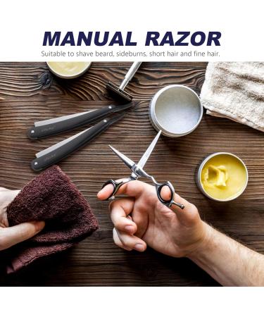 Minkissy 2-Pack Men's Razor Blades - Safe Body Razor for Barbers & Hairdressers - Black Razor Knife Holder - International Shipping Available - Buy Online on GoSupps.com