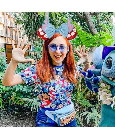HXPLN Mouse Ears Headband Stitch Ears Glitter Headband for Adult Women Girls Parks Ears for Trips Party Cosplay Costume Accessories Blue&red - Buy Online on GoSupps.com