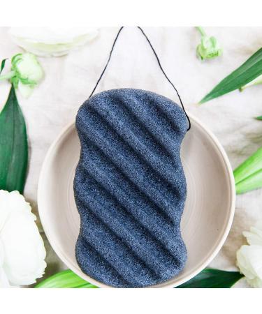 Konjac Body Sponge with Bamboo Charcoal for Exfoliating and Cleansing Sensitive Skin - Vegan Loofah Pouf for Men and Women - Buy Online on GoSupps.com