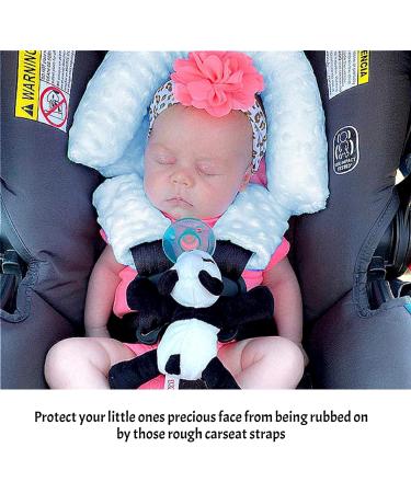 Baby Head Neck Support Pillow & Strap Covers - Blue Infant Car Seat Headrest Protector & Cushion for Stroller - Buy Online on GoSupps.com