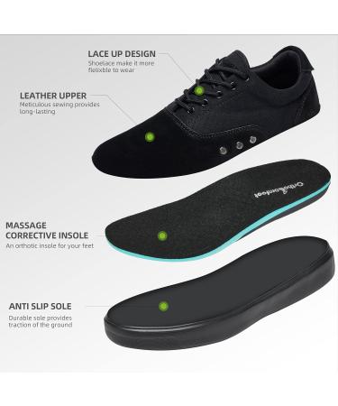 OrthoComfoot Men's Fashion Sneakers | Arch Support Shoes for Plantar Fasciitis | Orthopedic Casual Shoes for Achilles Tendonitis | Flat Feet Relief | 10 W1-Black - Buy Online on GoSupps.com