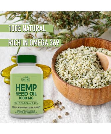COUNTRY FARMS Hemp Seed Oil 1000mg, Rich in Omega, ALA and GLA, Immune Support, 90 Count - Buy Online on GoSupps.com