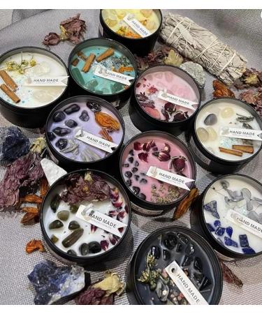 Healing Crystals Candle | Reiki Charged Manifestation Candle with Crystals | Scented Quartz Candle in Luxury Gift Box | Shop Internationally - Buy Online on GoSupps.com