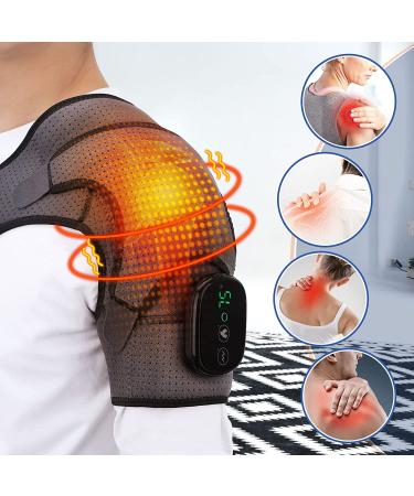 Heated Shoulder Wrap with Vibration | Electric Heating Pad Massager for Left/Right Shoulder | 3 Settings | LED Display - Buy Online on GoSupps.com