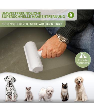 Just | Fyn 2in1 Animal Hair Remover & Lint Roller - Self-Cleaning Reusable Dog & Cat Hair Removal for Sofa Bed Car Clothing - Perfect Pet Accessories (Gray) - Buy Online on GoSupps.com