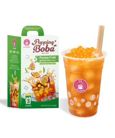 O s Bubble Popping Boba Kit DIY Bubble Tea (Passion Fruit Green Tea)