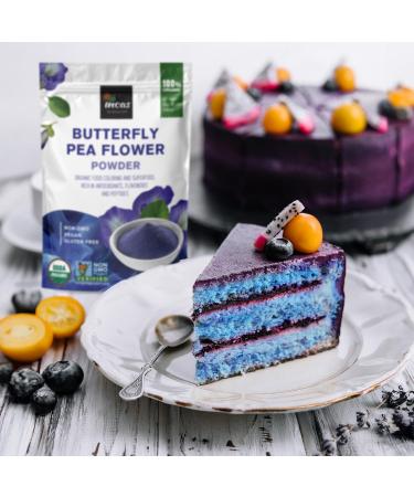 Incas USDA Organic Butterfly Pea Flower Powder - Non-GMO Blue Matcha Tea & Food Coloring from Thailand | Vegan - Buy Online on GoSupps.com