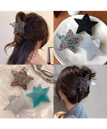 Lorenleya Sparkling Star Hair Claws Clips for Women - Green Colorful | Fashionable Hair Accessories Gift for Girls - Buy Online on GoSupps.com