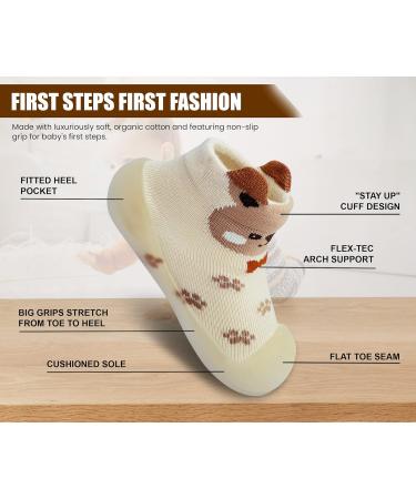 Dookeh Baby Shoes - Non-Slip Soft Sole Sneakers for Toddler Boys and Girls 9-12 Months - Brown - Buy Online on GoSupps.com