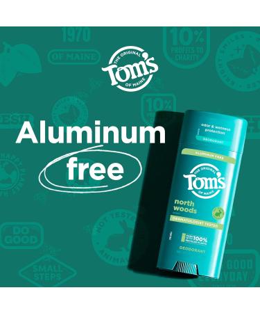 Tom s of Maine North Woods Aluminum Free Natural Deodorant For Women & Men | Goes on Clear | Odor & Wetness Protection | Naturally Derived and Moisture-Locking Ingredients | 3.25 oz North Woods 3.25 Ounce (Pack of 1) - Buy Online on GoSupps.com