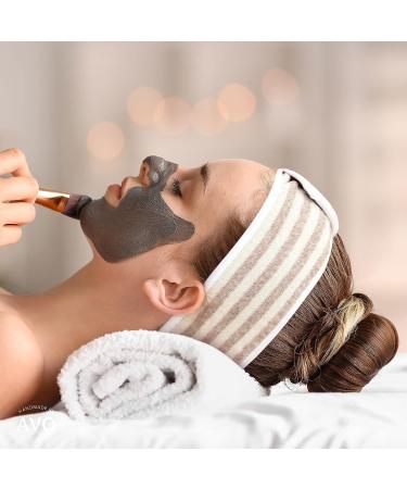 AVO Spa Headband - Handmade 100% Organic Cotton Towel Terry Cloth Head Wrap for Women - Brown - Buy Online on GoSupps.com
