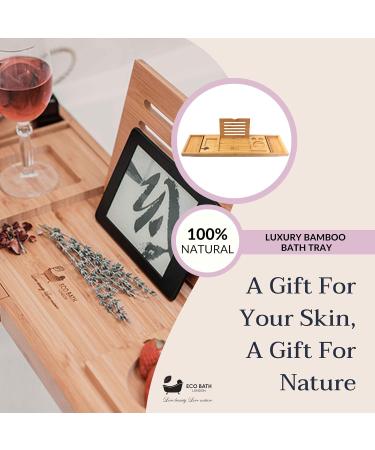 Luxury Eco-Friendly Bamboo Bath Tray | Sustainable Bathroom Accessories | Perfect Gift for Relaxation - Buy Online on GoSupps.com