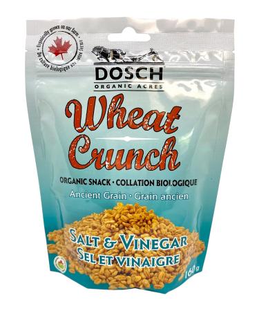Wheat Crunch (Salt & Vinegar Organic Vegan Nut Free Snack 160g Pkg 12) Salt & Vinegar 1 count (Pack of 1)