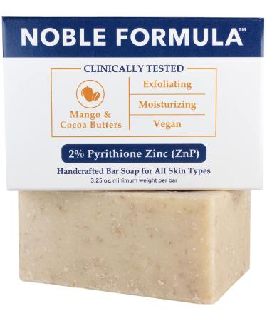Noble Formula 2% Pyrithione Zinc (ZnP) Vegan Mango and Cocoa Butter Bar Soap  3.25 oz 3.25 Ounce (Pack of 1)