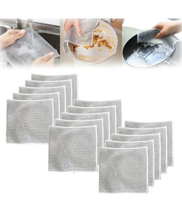 Ancient Flow purateur en acier inoxydable chiffon de nettoyage en fil m tallique double face chiffons vaisselle en fil polyvalent pour humide et sec (15 pi ces)