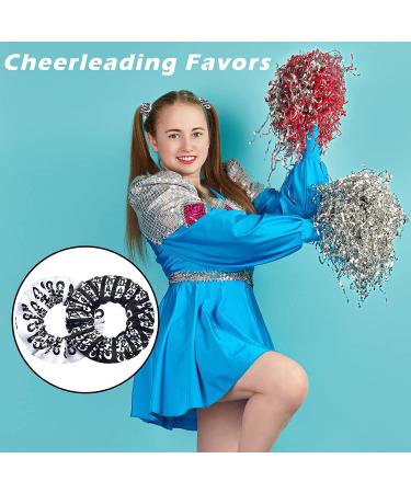 20 Pieces Silk Satin Sport Hair Scrunchies - Black & White Cheerleader Hair Ties for Women & Girls - Buy Online on GoSupps.com