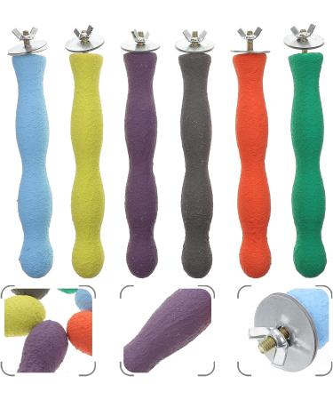 POPETPOP 20CM Bird Perch Parrot Stand Parakeet Natural Wood Rough Sand Perches Grinding Nail for Small Medium Large Birds African Grey Cockatoo Parakeet (Random Color) - Buy Online on GoSupps.com