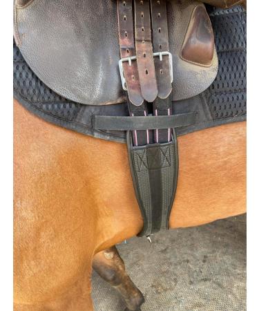 Preto Horse Synthetic Girth 50 (125cm) - Comfort Waffle Neoprene Equine Girth with Anti-Chafe Elasticated End - Black Anatomical PVC Jumping Cushioning Girth - Buy Online on GoSupps.com